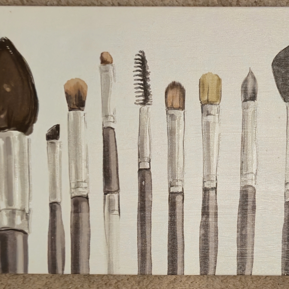 Makeup Brush Art Canvas